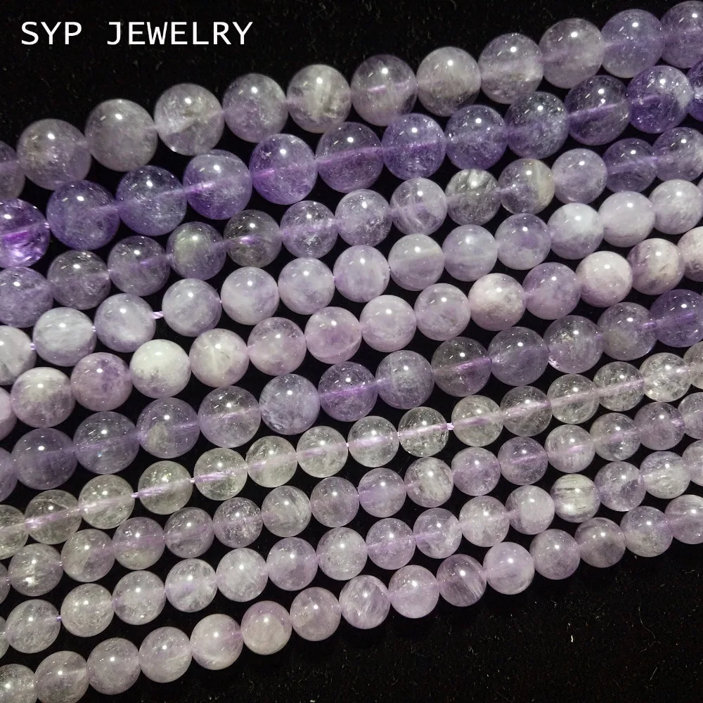Натуральный Лавандовый кварцевый кристалл 8 10 12 женское кольцо свободные бусины