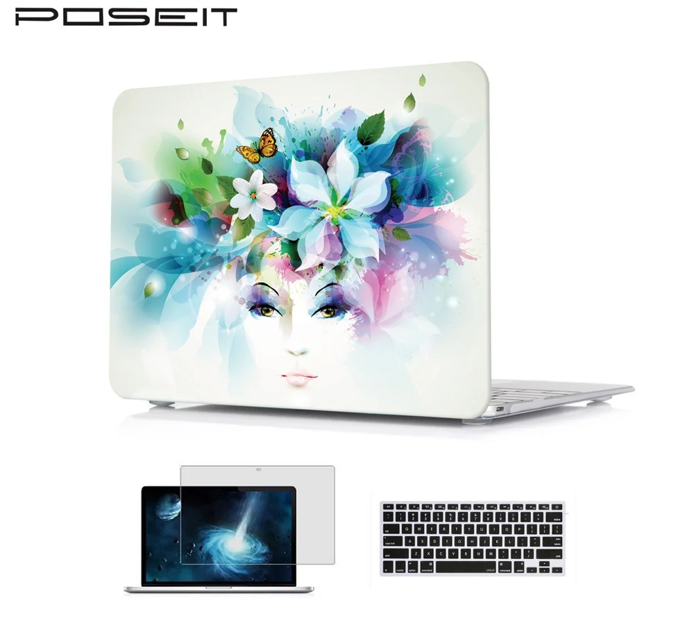 Жесткий чехол + для клавиатуры Защита экрана Macbook Air 11 13 дюймов Pro13 15 Retina 12 ноутбука