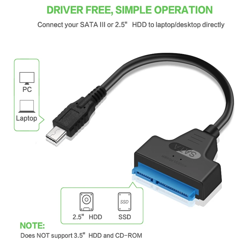 3 шт. Тип C3.1 SATA III 22Pin 7 + 15pin для 2 5 дюймов SSD HDD адаптер ThunderBolt способны Синий