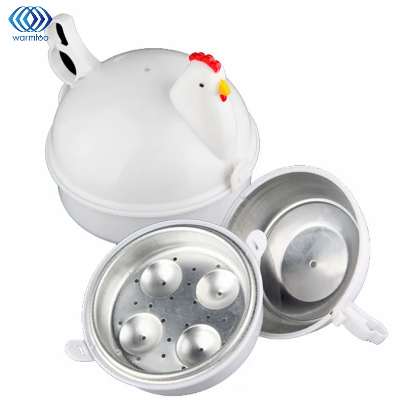 

Kitchen Eggs Steamer Chicken Shaped Microwave 4 Egg Boiler Cooker Novelty Kitchen Cooking Appliances Steamer Home Tool