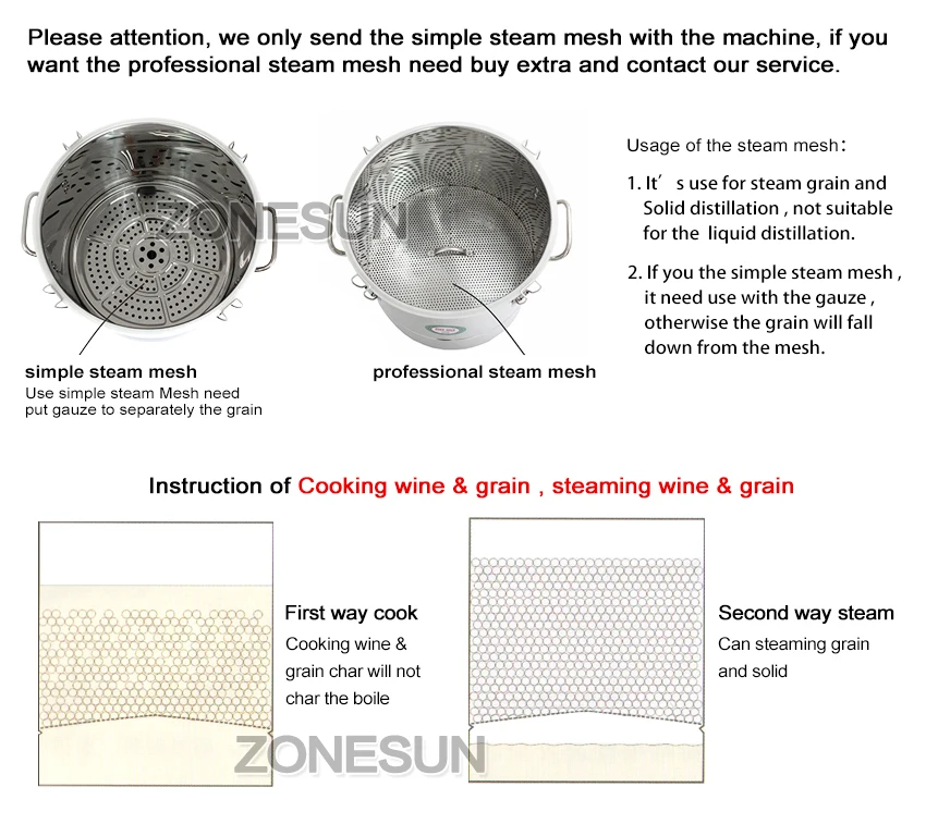 ZONESUN многофункциональное домашнее пивоваренное устройство для вина из нержавеющей стали, дистиллятор алкоголя, Винодельня прибор для дистилляции воды