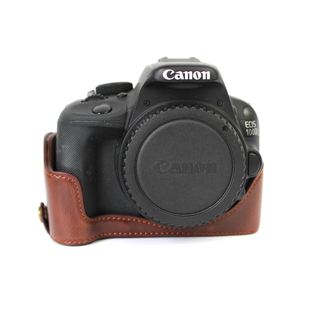Новый чехол из искусственной кожи для Canon EOS 100D защитный камеры сумки с батарейным
