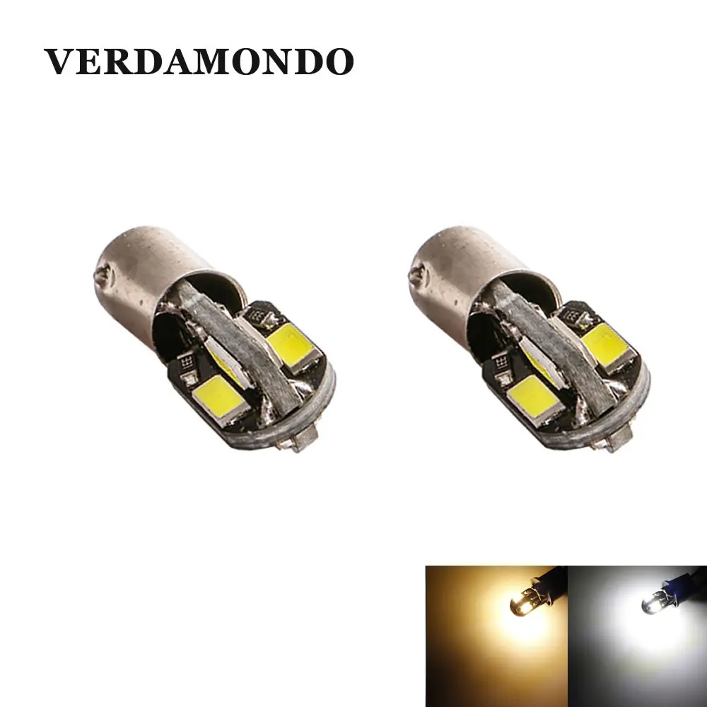 2 шт. BAX9S H6W Светодиодная лампа 5730 8 SMD автомобильная бокового изготовления лампы