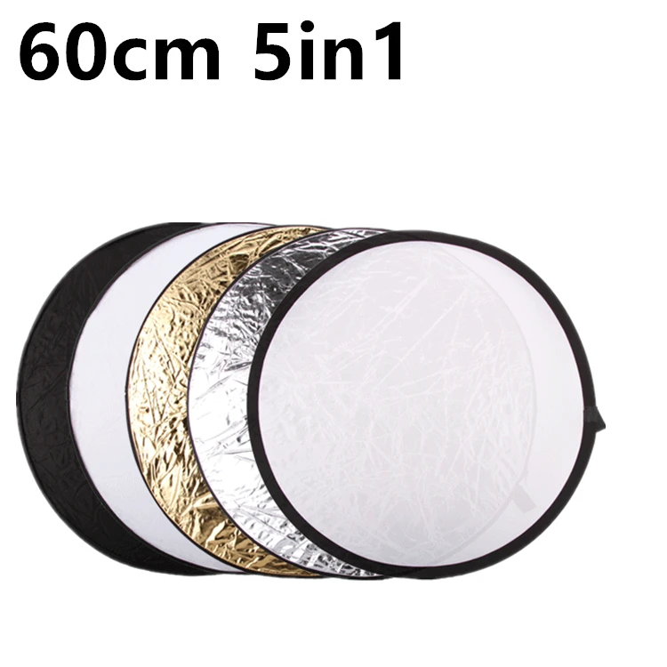 5 в 1 портативный складной Круглый отражатель для фотосъемки 24 дюйма 60 см|reflector for