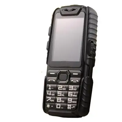 В течение 24 часов Guophone A6 прочный внешний аккумулятор телефон TFT громкий динамик фонарик Dual SIM для пожилых открытый мобильный телефон - Цвет: black