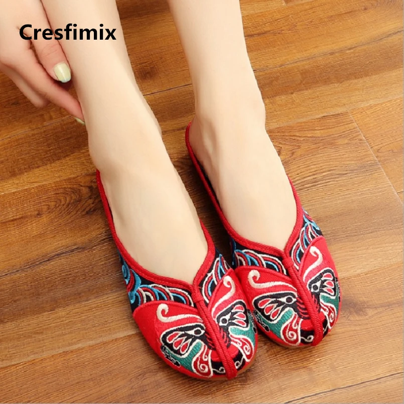 Cresfimix sapatos femininas Женская Повседневная летняя обувь без застежки на плоской