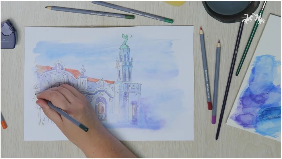 Оригинальный Faber Castell Goldfaber Aqua акварельные карандаши олова 24 набор цветных