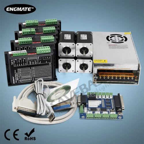 DIY ЧПУ Комплект 4 Ось 97oz in Nema17 Двигатель 1.0A 4.2A EMA2 050D42 Драйвер 24 В 10A PSU|Драйвер