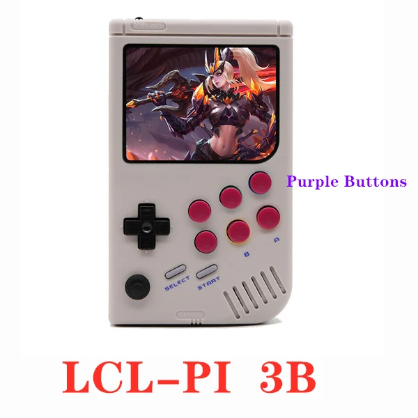 Серебристый Ретро Raspberry Pi 3B портативная игровая консоль для LCL PI Game Boy видео Классический игровой плеер Raspberry Pi для Gameboy DHL - Цвет: Серебристый