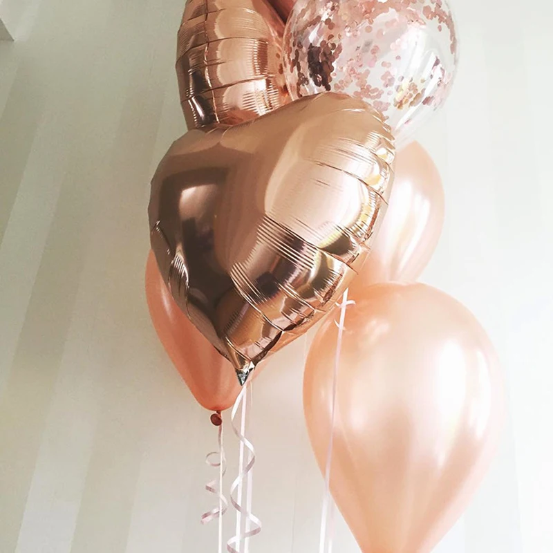 Воздушный шар Металлический 18 дюймов звезда розового золота 5 шт. | Дом и сад