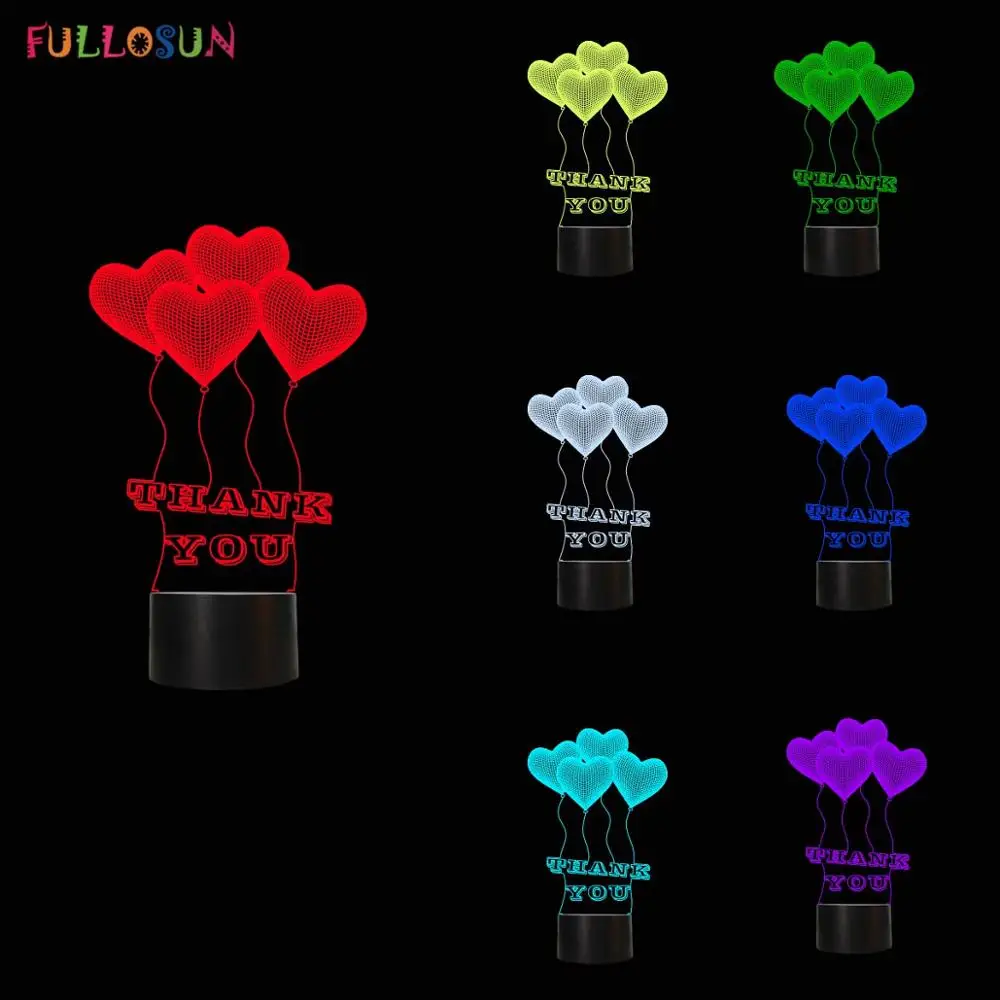 Я «Love You Mom» светодиодный 3D иллюзия ночник 7 цветов Настольная лампа с USB теплый подарок украшение лампа для подарка на День Матери - Испускаемый цвет: FS-3626