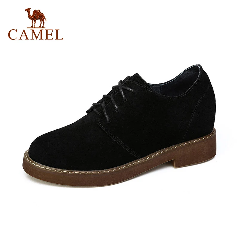CAMEL/Новая коллекция женские весенние тонкие туфли из коровьей замши повседневные