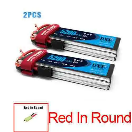 5200Softcase45C-Red 2 шт. DXF lipo Батарея 3S 11,1 V 3000 мА/ч, 3500 мА/ч, 5200 мА/ч, 30C 45C 50C 100C 200C для 1/10 1/8 RC автомобиль грузовик FPV, вертолет-Дрон - Цвет: 5200Softcase45C-Red