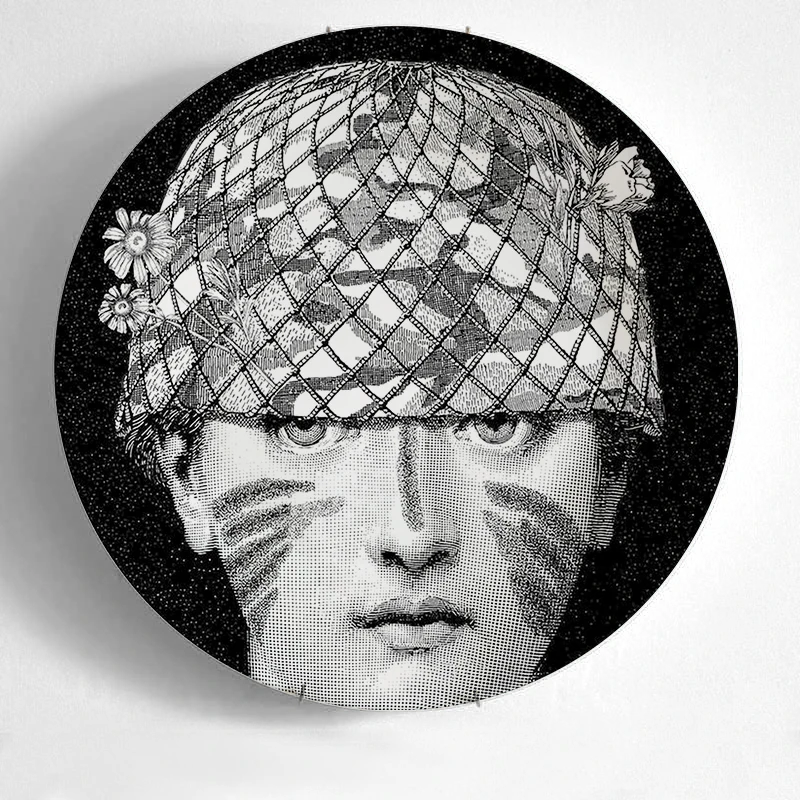 Новый Топ Моды Милан rosenthal Piero fornasetti тарелки цвет черный белый иллюстрация
