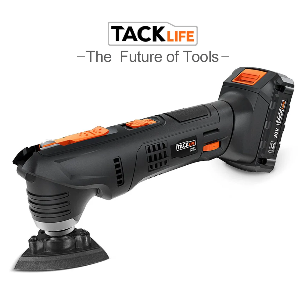 Tacklife PMT03B Осциллирующий Инструмент Макс 20 в/18 в беспроводной многофункциональный электрический инструмент Затирка удаление выскабливание резка полировка