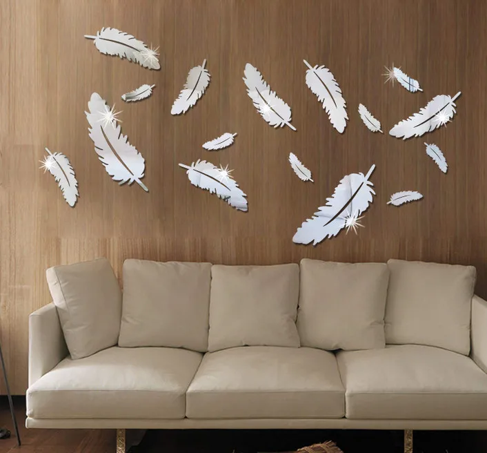 16 предмета с перьями украшением в виде кристаллов акриловая зеркальная