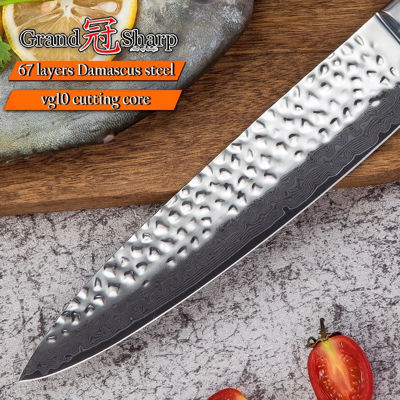 Дамасские кухонные ножи Chef Набор ножей сантоку vg10 японские Профессиональные