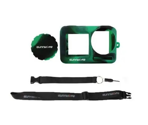 Black and Green Sunnylife Спортивная камера силиконовый чехол для объектива ремень ремешок для DJI OSMO защитный аксессуар - Цвет: Black and Green
