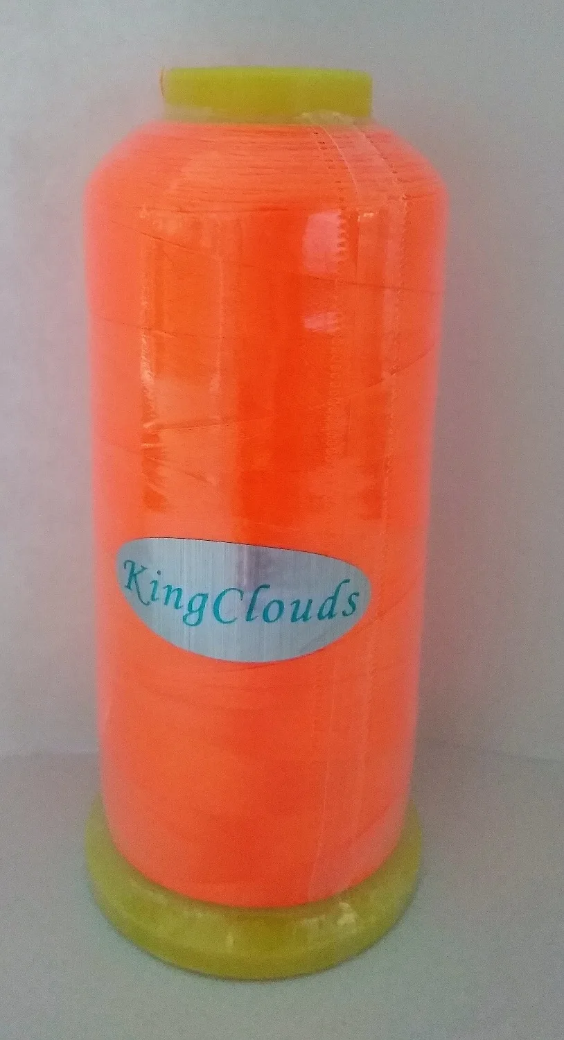KingClouds Фирменная Новинка 4000 м на конус полиэфирная неоновая Яркая Цветная нить