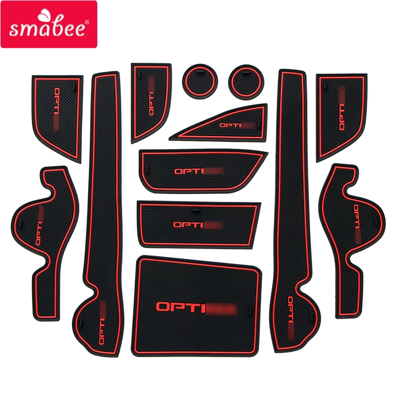 Smabee-سجادة منفذ الباب الداخلي ، غير قابلة للانزلاق ، لكيا أوبتيما 2010 - 2015 ، كيا K5 TF MK3 ، أحمر وأبيض