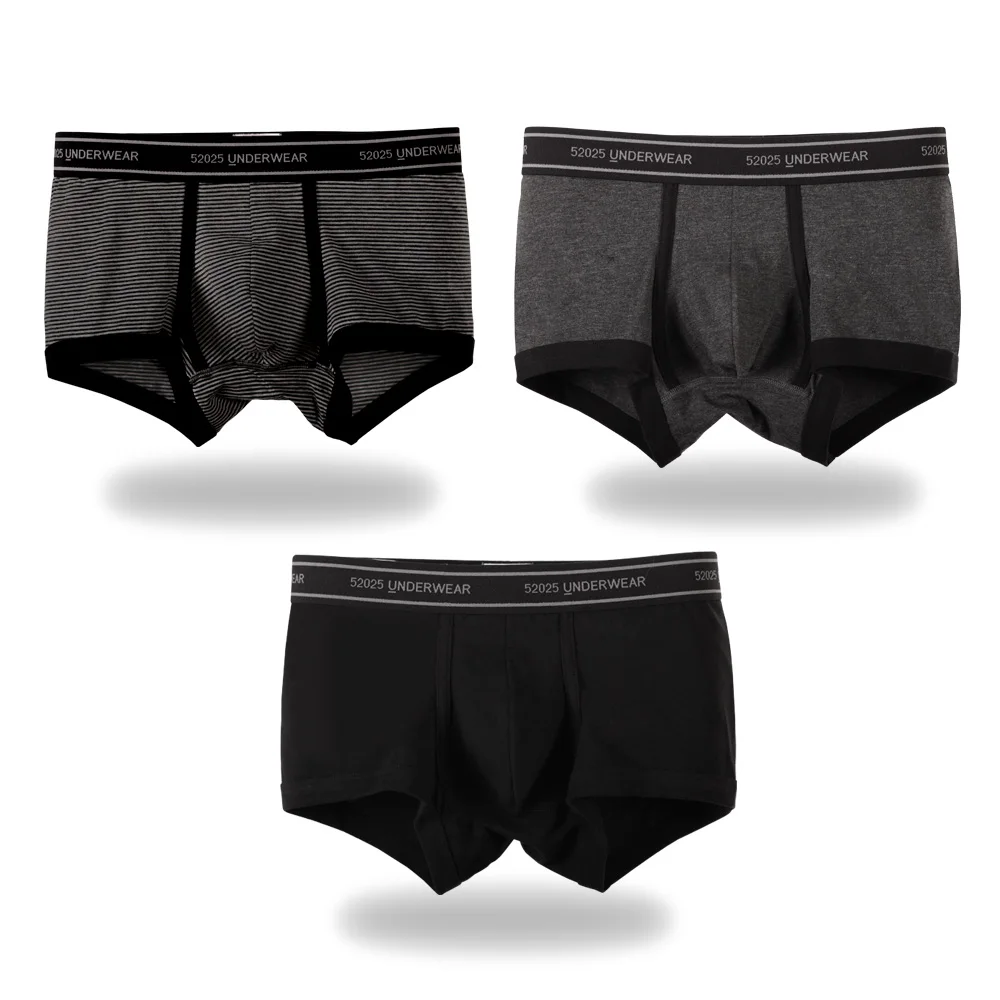 stripes-grey-black 52025 Мужские трусы боксеры набор 3-4 шт./упак. Комфортные дышащие мягкие Трусы мужские Хлопок Модал Удобное мягкое нижнее белье Трусы-боксеры Транки Мужские шорты Бельё из хлопка calzoncillos hombre sexi - Цвет: stripes-grey-black