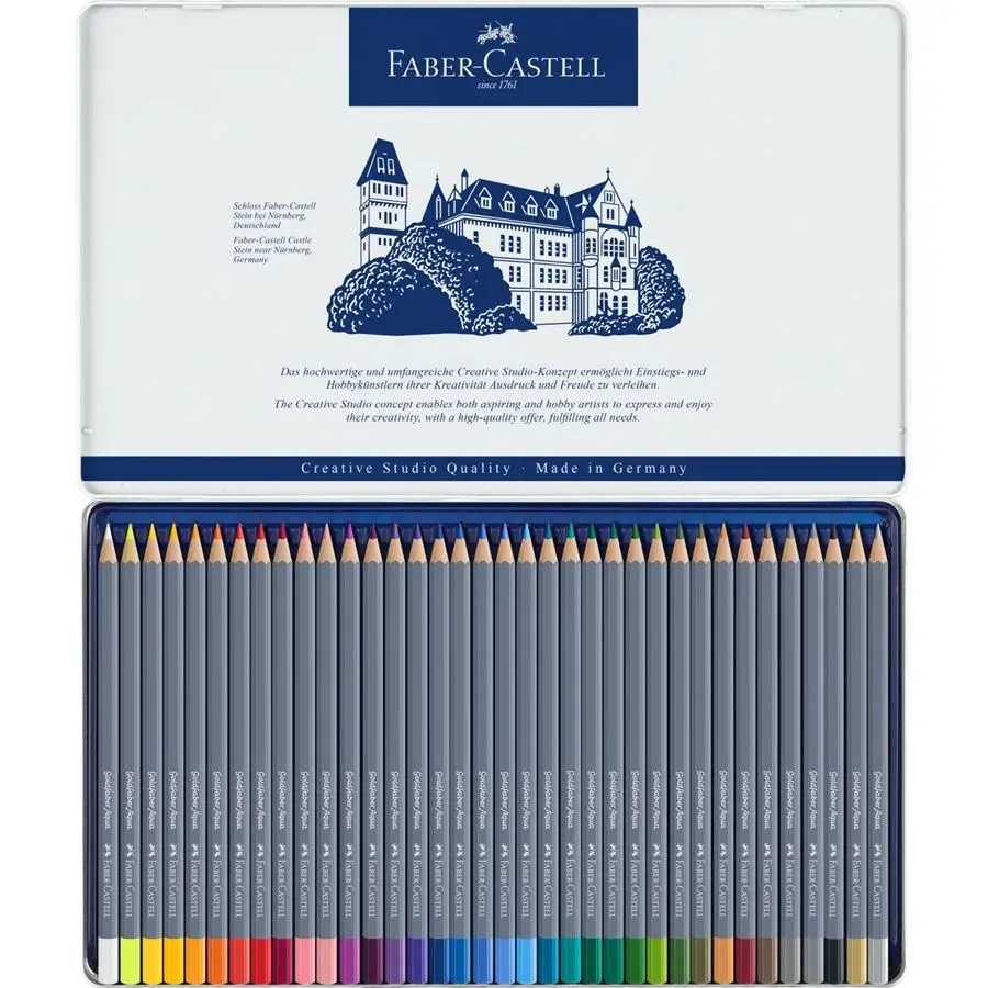 Оригинальный Faber Castell Goldfaber Aqua акварельные карандаши олова 36 Набор цветных