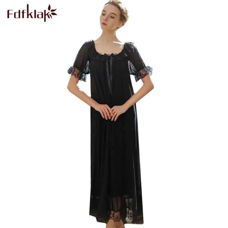 Свободное Ночное платье Fdfklak большого размера женская одежда для сна модная