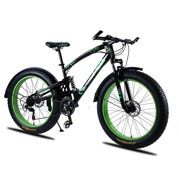 Love Freedom Bысокое качество Горный велосипед 26*4.0 Fatbike 7/21/24/27 Скорость амортизатор велосипеды жирные шины Снегоход Двойные дисковые тормоза велосипеда - Цвет: 3159 green 21