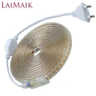 Комплект светодиодсветильник ленты LAIMAIK SMD3014 AC220V 120ledM лента гирлянды IP67 водонепроницаемая светодиодная лента + европейская вилка Светодиодная лента s