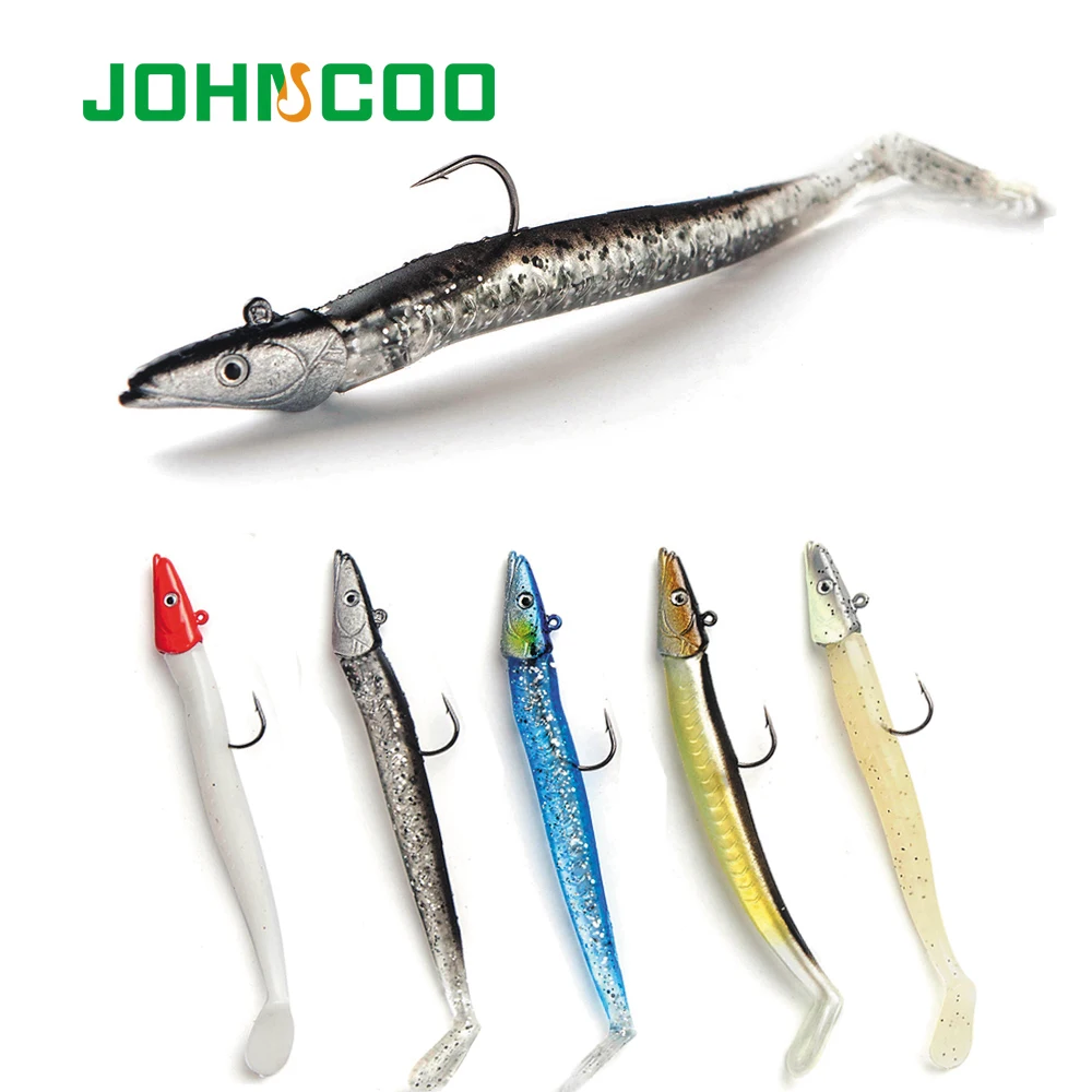 JOHNCOO джиг-головка, блесна, приманка для рыбалки, Мягкая наживка, 2 шт., 110 мм, 10 г, воблеры для ловли карпа, мягкие воблеры, силиконовые приманки, Seabass