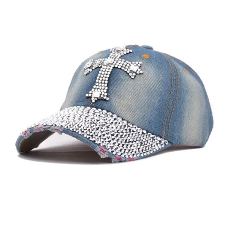 Новая бейсбольная кепка со стразами джинсы snapback для мужчин и женщин Повседневная