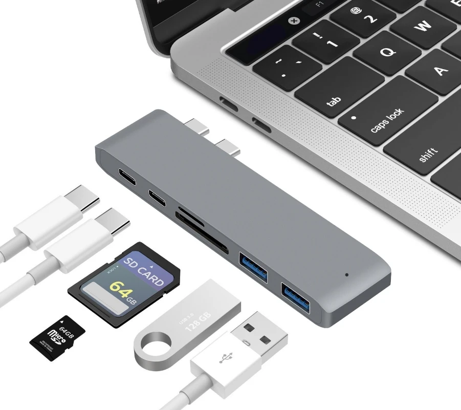 SZ WXDZ 6 в 1 Тип C кард ридер и ступица USB3.0 SD/TF для карт с USB Зарядное устройство MacBook Pro