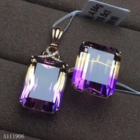 kjjeaxcmy boutique jewelry 925 sterling silver inlaid amethyst gemstone female ring necklace pendant new big ring face wexhu