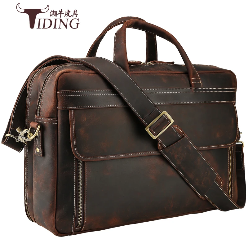 Портфель мужской из натуральной кожи для ноутбука 17 дюймов 2018 | Багаж и сумки