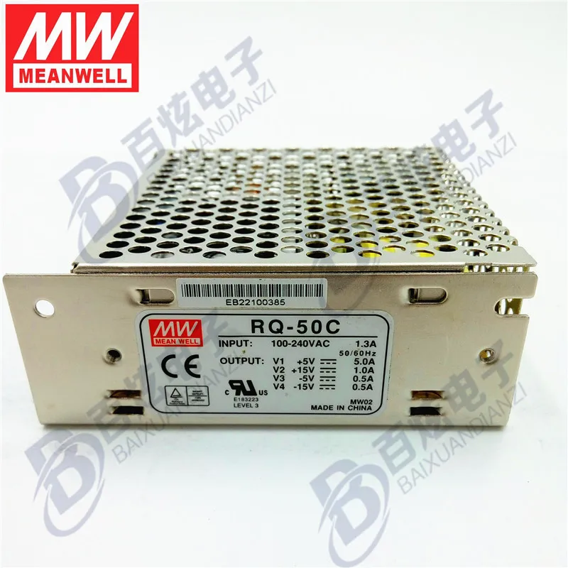 Originele Meanwell RQ-50C 50 Вт Quad Выход + 5 В/5A 15 В/1A-5 В /0.5A-15 В/0.5A voeding 3 года гарантии |
