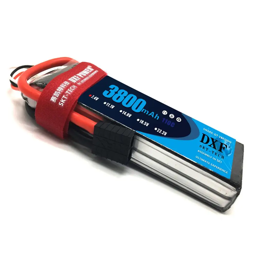 DXF Lipo батарея 3800MAH 7 4 V 110C Max220C AKKU LiPo RC для вертолета TRX автомобиль Лодка