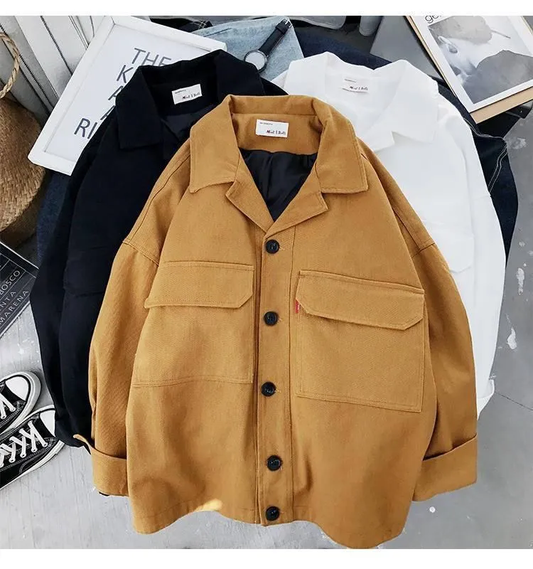 Obrix 2019 Female Autumn Spring Loose Casual Style Jacket Square Collar V Neck Full Sleeve Buttons Pockets Streetwear Jacket|Женские