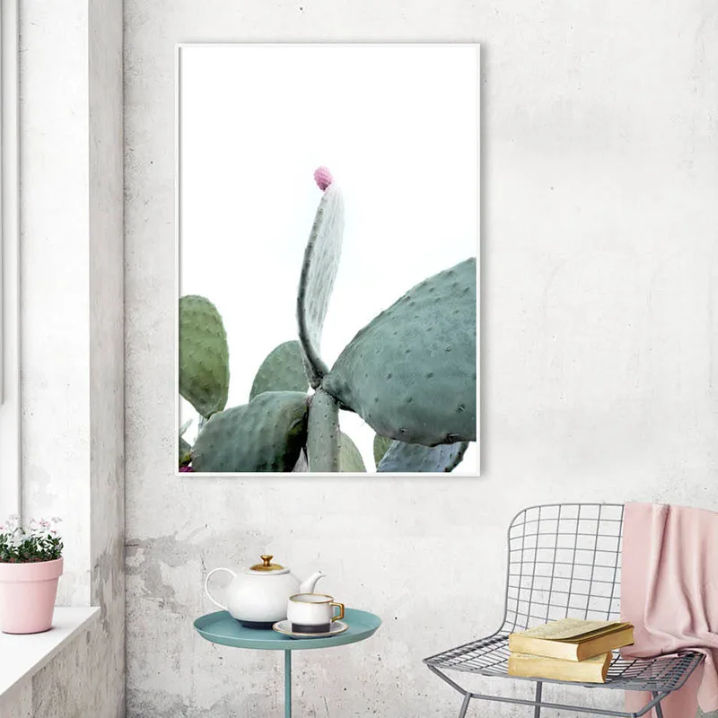 Кактус печать большие кактусы настенные художественные пастельные Юго Западный