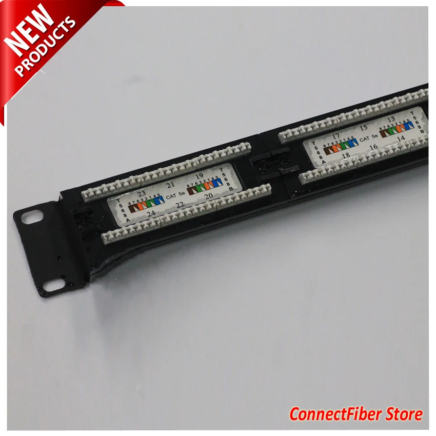 Cat6 24 портовая коммутационная панель PoE + совместимый 110/Krone 568A/B RJ45 Ethernet 1U Rack Mount