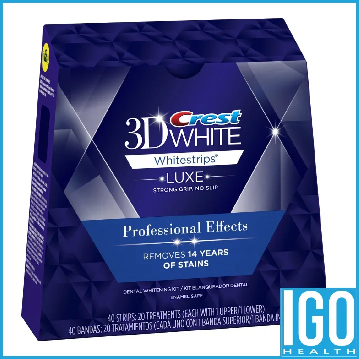 Гребень 3D белые зубы Whitestrips Luxe профессиональный эффект 1 коробка 20 Чехлы Гигиена полости рта Отбеливание зубов полоски