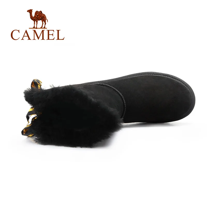 CAMEL/зимние сапоги Новинка 2018 года модные высокие на низком каблуке элегантный