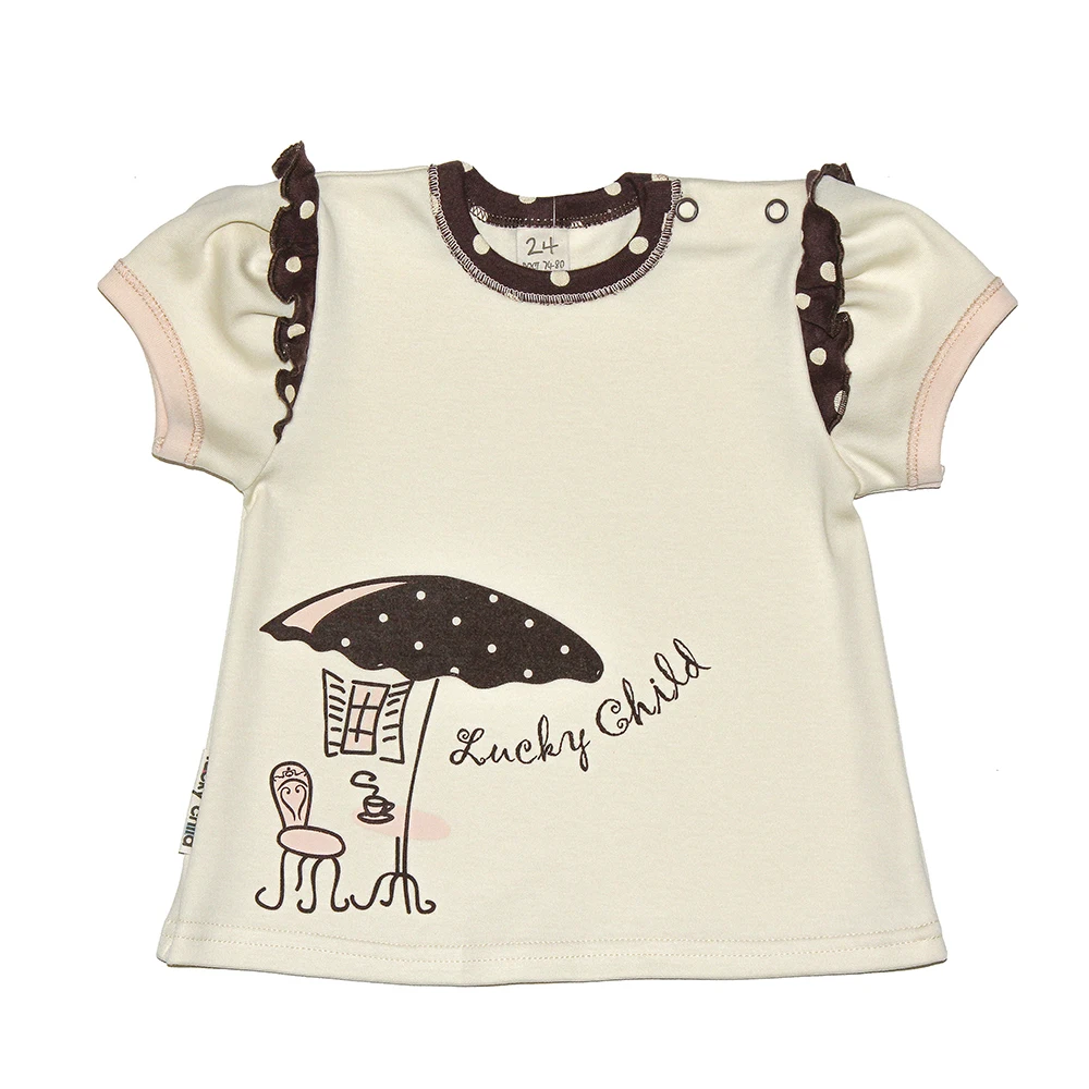 Футболка Lucky Child для девочек (Кафе) [сделано в России доставка от 2-х дней] |