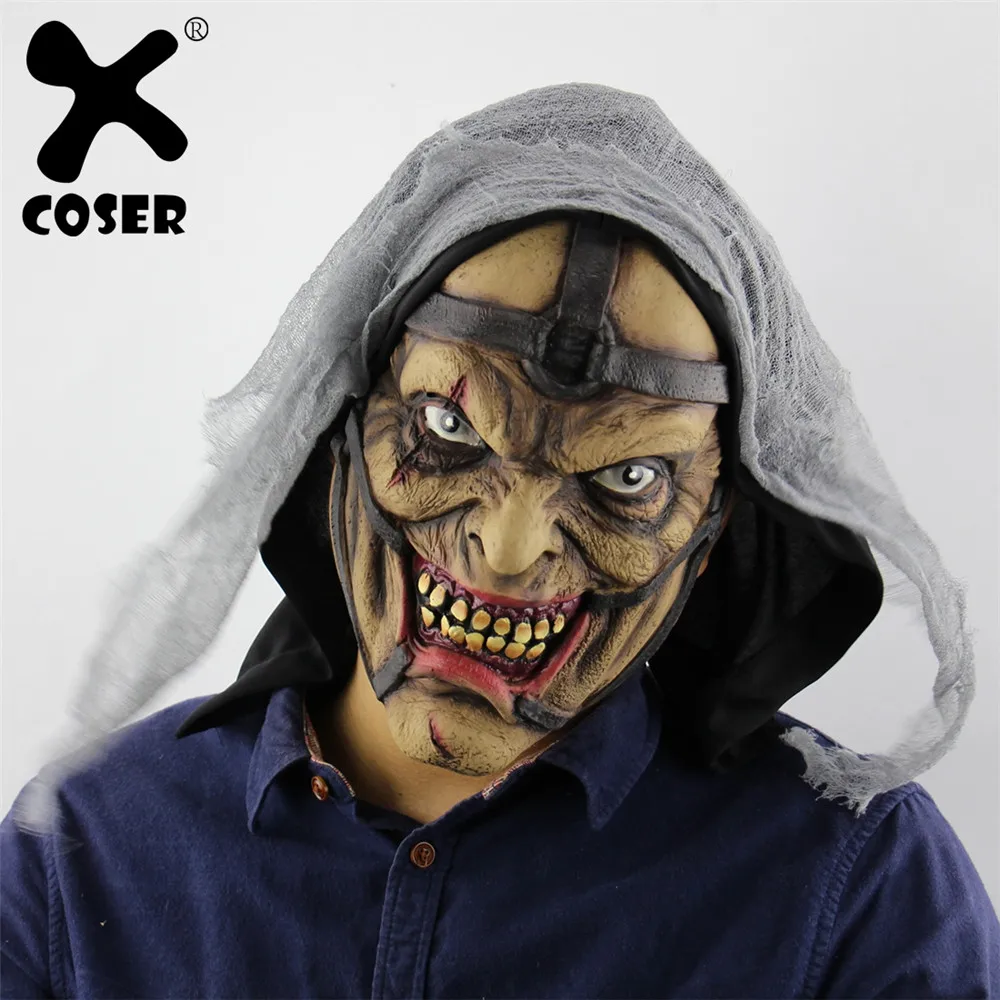 Маска колдун XCOSER Horror для Хэллоуина Маскарадная маска колышки мужчин латексная