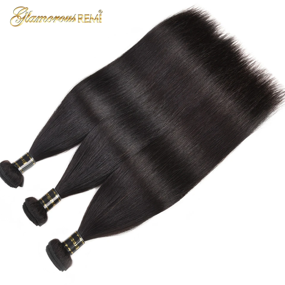 Бразильские прямые волосы пучки человеческих волос Плетение Пучки Волос 1/3/4 шт.