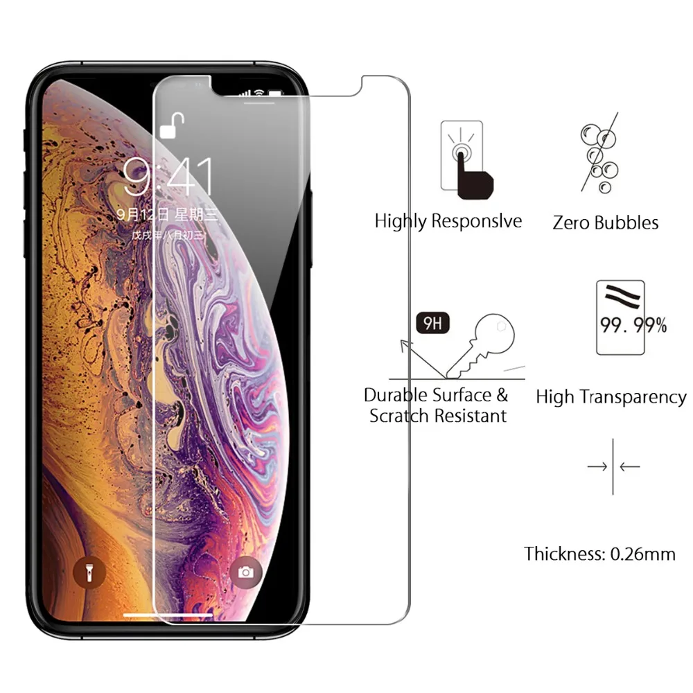 Протектор экрана для iPhone X Xs Max Xr SUNDATOM 10H закаленное стекло Анти-взрыв защитный экран стекло установка инструмент