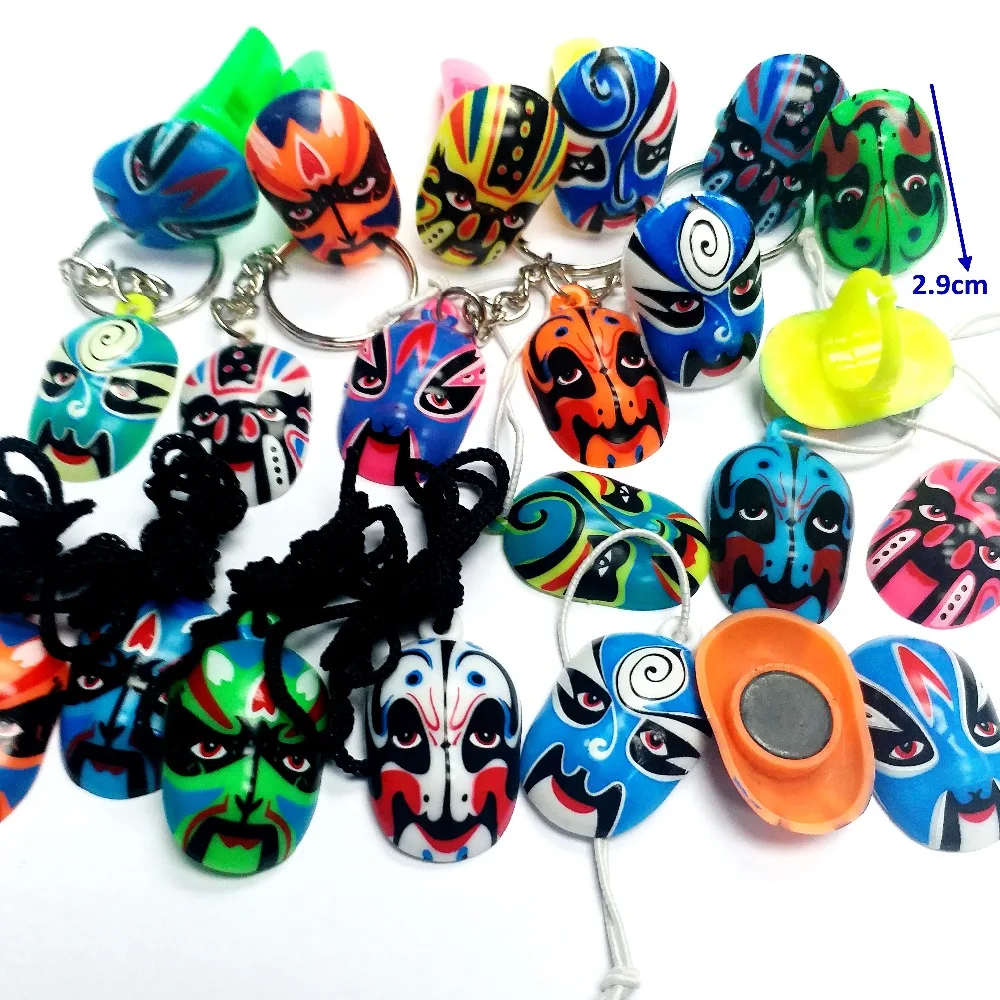 

100 PC MIX Peking Opera Mask Face Pendant Home Craft Christmas Birthday Party Favors PINATA bag Filler Novelty Carnival Cup Cake