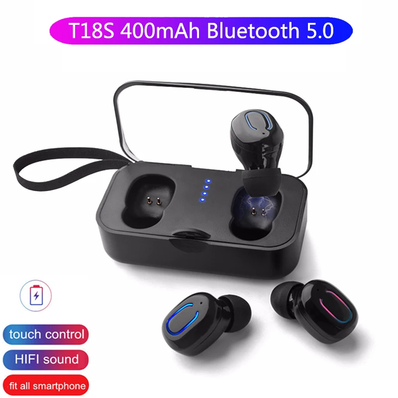 T18S Bluetooth наушники 5 0 TWS невидимые мини беспроводные стерео глубокий бас гарнитура