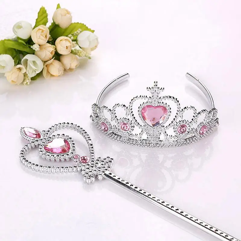 Для девочек 2 шт./компл. Принцесса Эльза \'s Tiara аксессуары для детей Алмазные