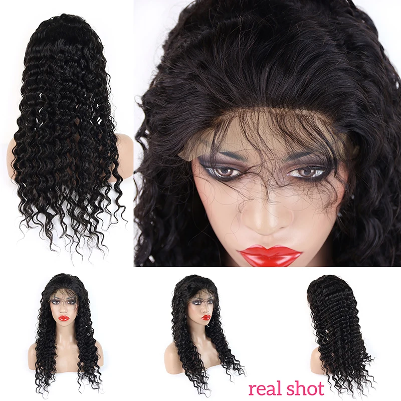 13X4 13X6 Синтетические волосы на кружеве парики из натуральных волос глубокая волна