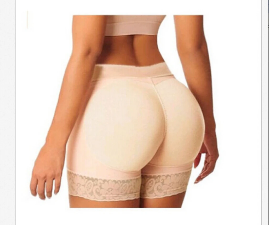 Пикантные Для Женщин Прикладом Body Shaper поддерживающие мягкие трусики муляж женской груди, нижнее белье, трусики с высокой талией Твердые трусики - Цвет: Бежевый